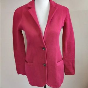 J. Crew Sweater Blazer, XXS - Hot/ Dark Pink
